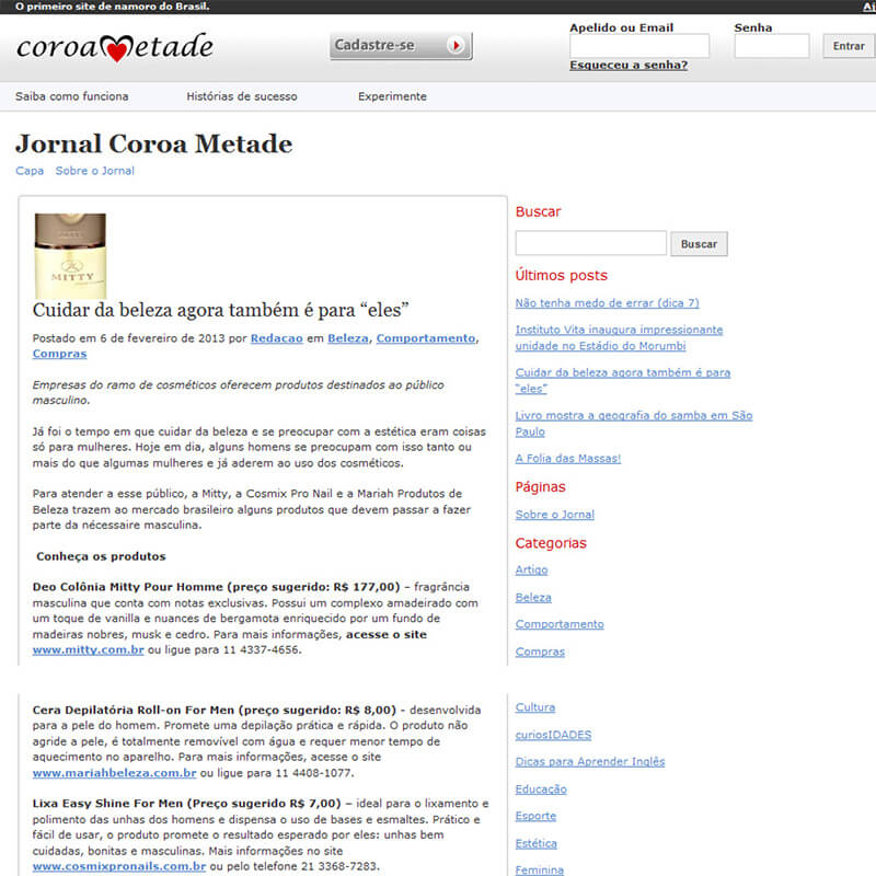 Blog Coroa Metade 06/02/2013